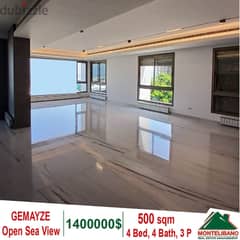 1400000$!! Open Sea View Apartment for sale located in Achrafieh