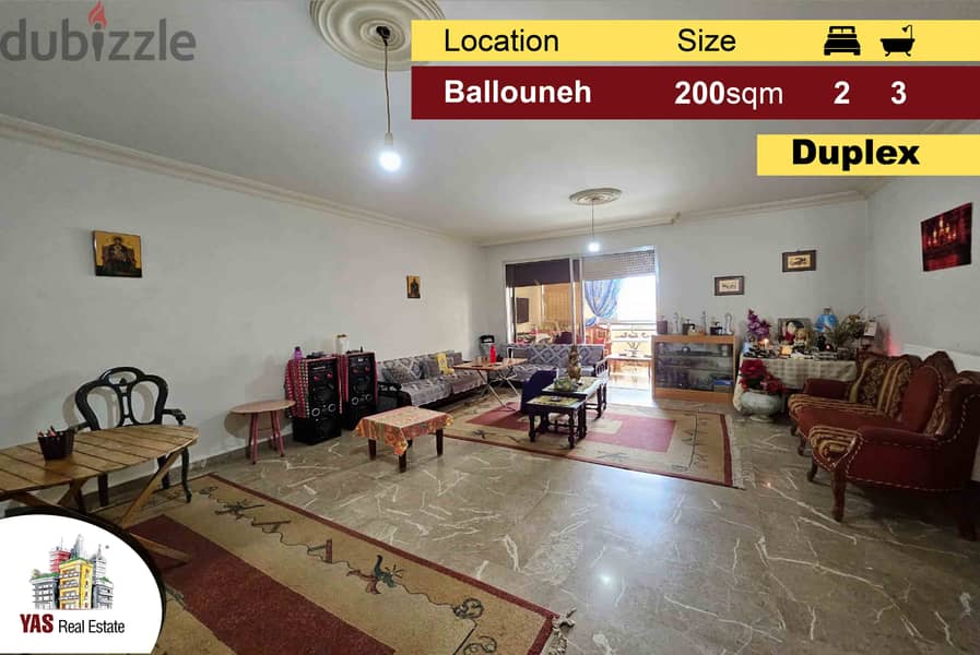 Ballouneh 200m2 | Duplex | Well Maintained | Private Entrance | TO| 0