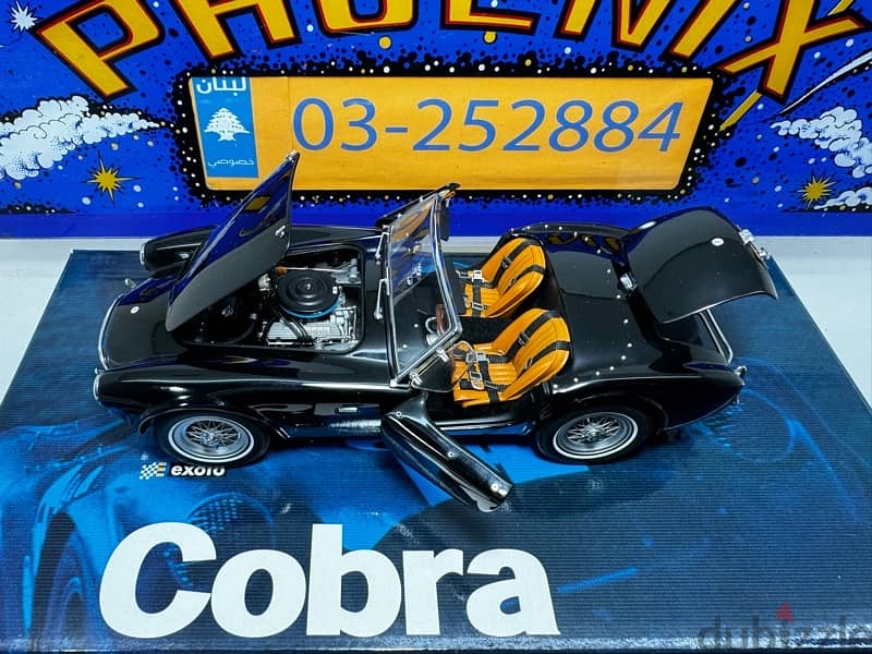 1/18 diecast EXOTO AC Cobra Roadster RARE (BLACK ON SADDLE LEATHER) 16