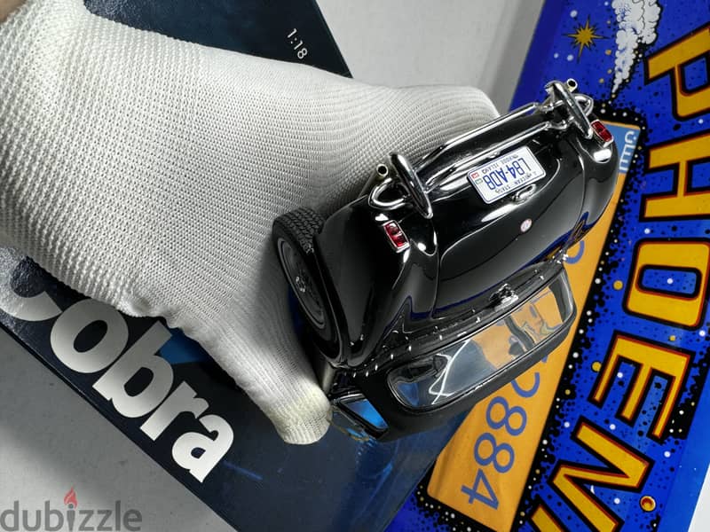 1/18 diecast EXOTO AC Cobra 289 Roadster Soft Top. Black on Black 13