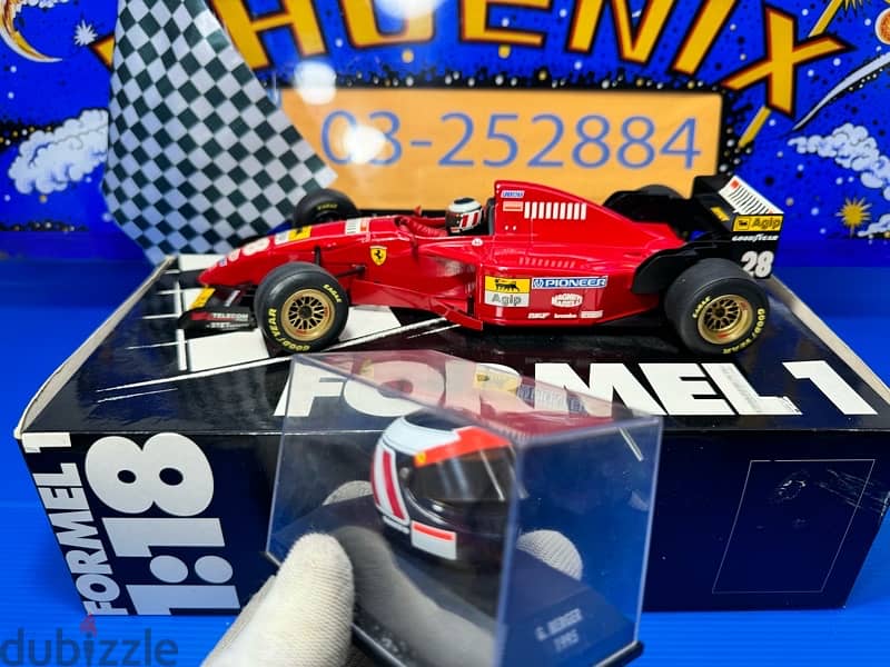 1/18 diecast Formula One F1 Ferrari 412 T2 1995 G. Berger + HELMET 6