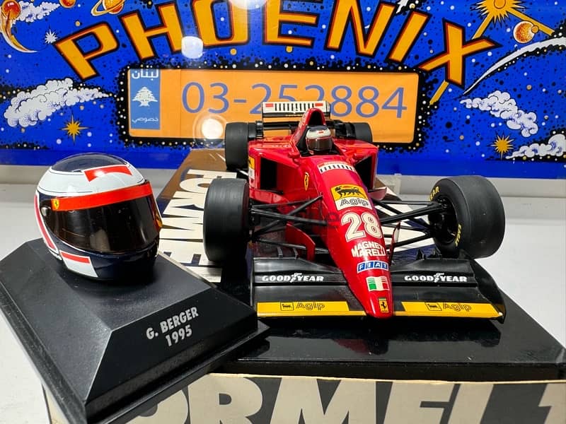 1/18 diecast Formula One F1 Ferrari 412 T2 1995 G. Berger + HELMET 10