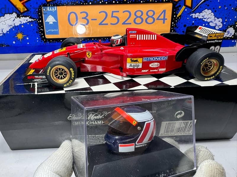 1/18 diecast Formula One F1 Ferrari 412 T2 1995 G. Berger + HELMET 11