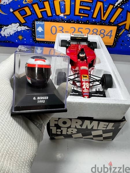 1/18 diecast Formula One F1 Ferrari 412 T2 1995 G. Berger + HELMET 15