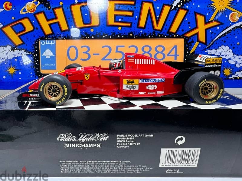 1/18 diecast Formula One F1 Ferrari 412 T2 1995 G. Berger + HELMET 17