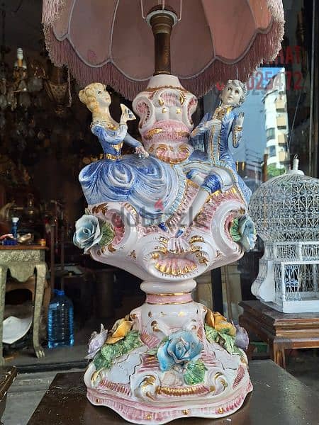 two pieces of lampadaire capodimonte Italy original 4