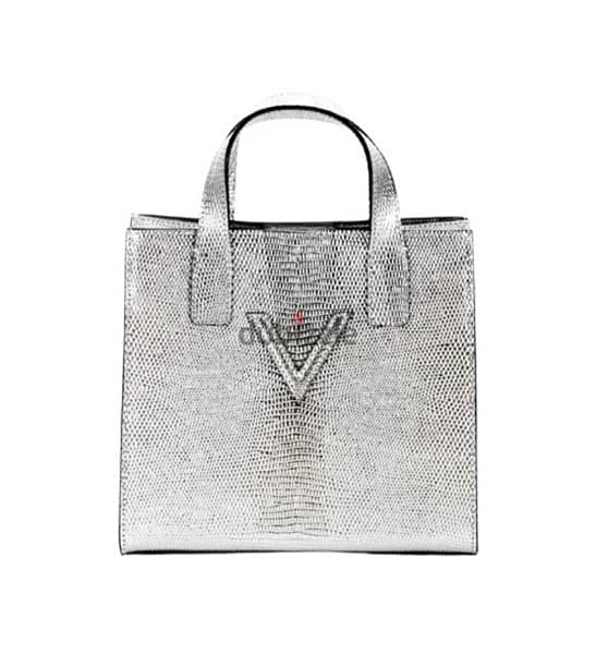 Brand New Silver Lina Brax Mini V Tote Lizard 1