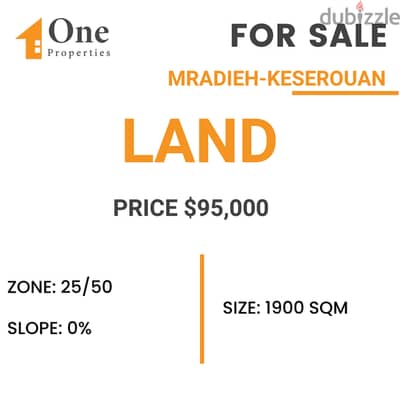 LAND FOR SALE in MRADIEH/KESEROUAN.