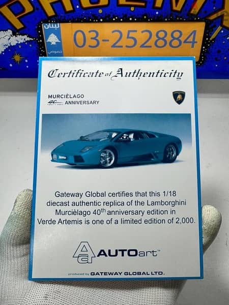 1/18 diecast Autoart FACTORY SEALED Murcièlago 40TH Aniverssary RARE. 2