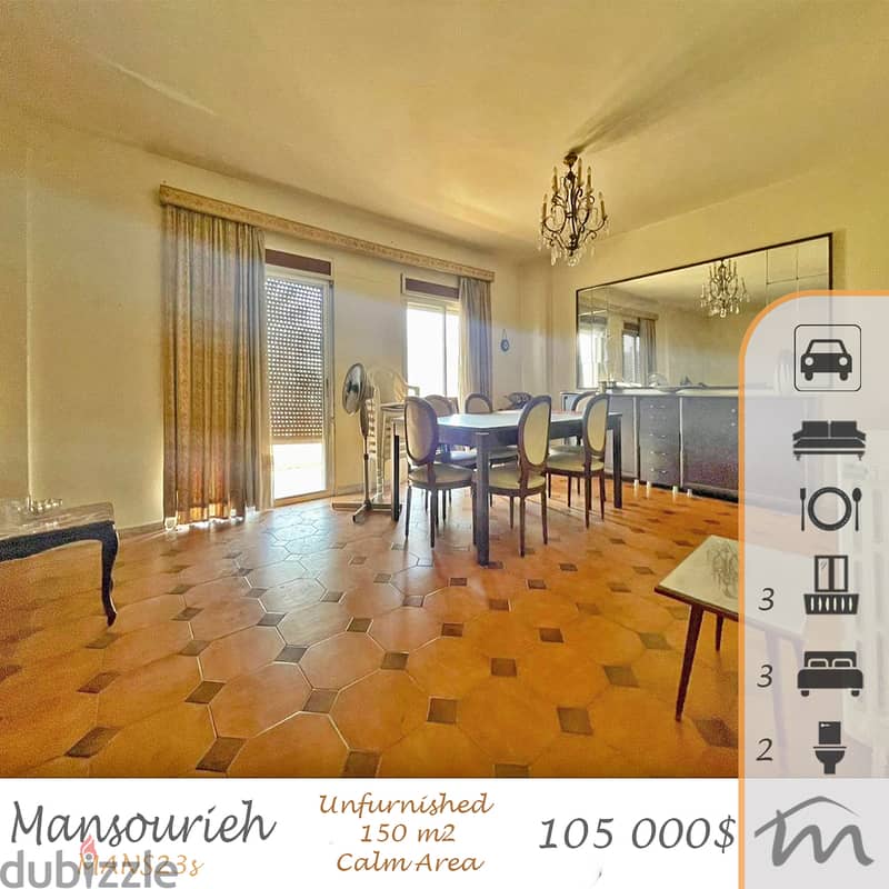 Mansourieh | 3 Balconies | Good Building Status | 700$/SQM | Catch 0