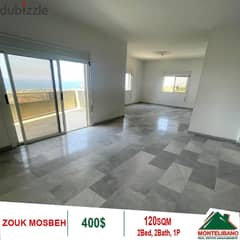 400$ Cash/Month!! Apartment For Rent In Zouk Mosbeh!!