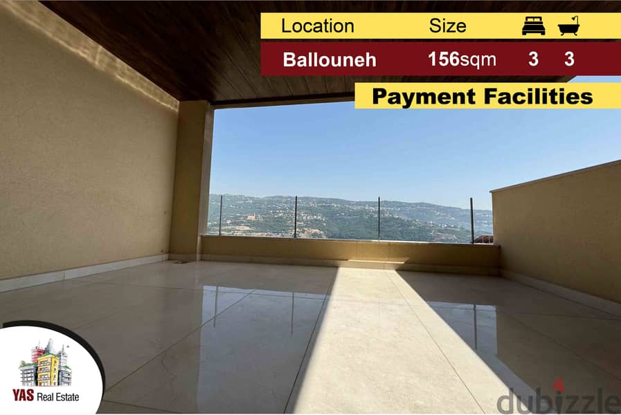 Ballouneh 156m2 | New | Payment Facilities | Luxurious | View | MY | 0