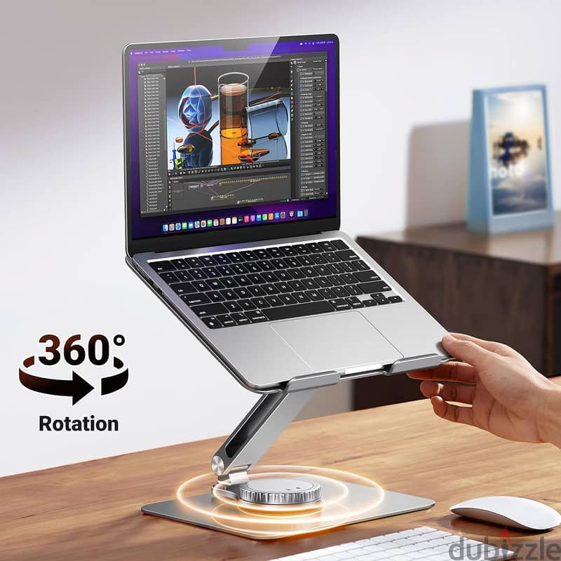 UGREEN Laptop Stand for Desk Adjustable 360 Rotating Base up to 17.3" 0