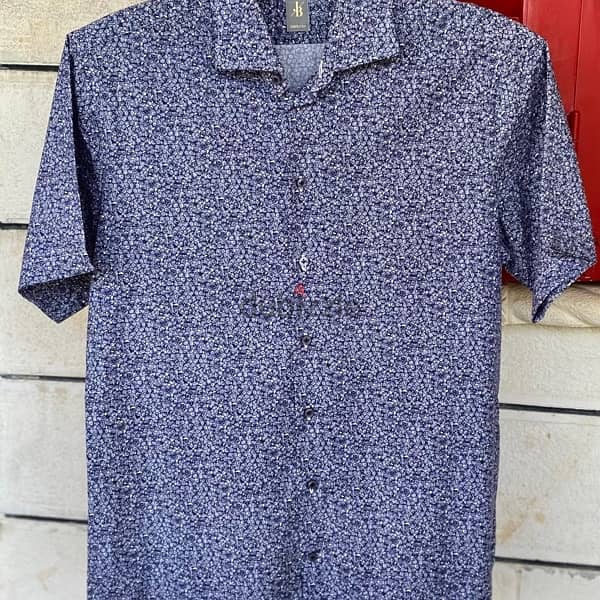 JB Perfect Fit Blue & White Floral Shirt. 1