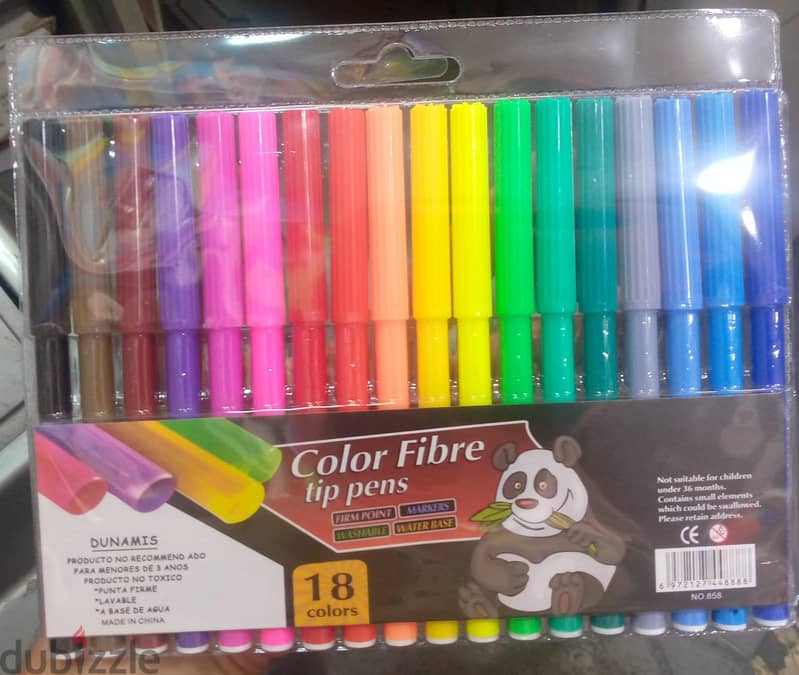 COLOR FIBER TIP PENS 18 COLORS 0