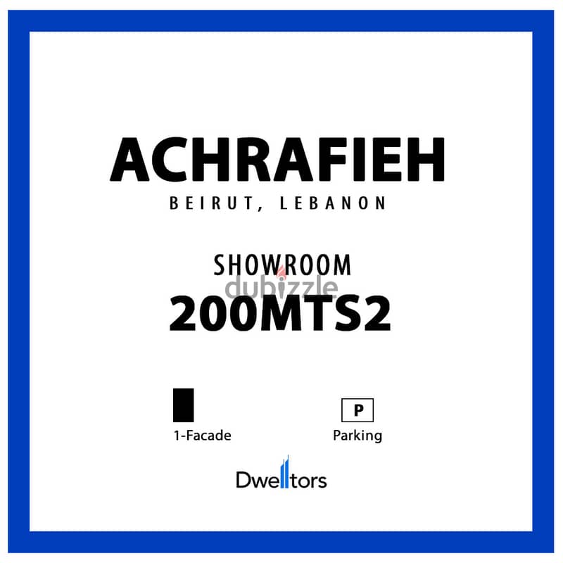 Showroom for rent in ACHRAFIEH - 200 MT2 - 1 Facade 0