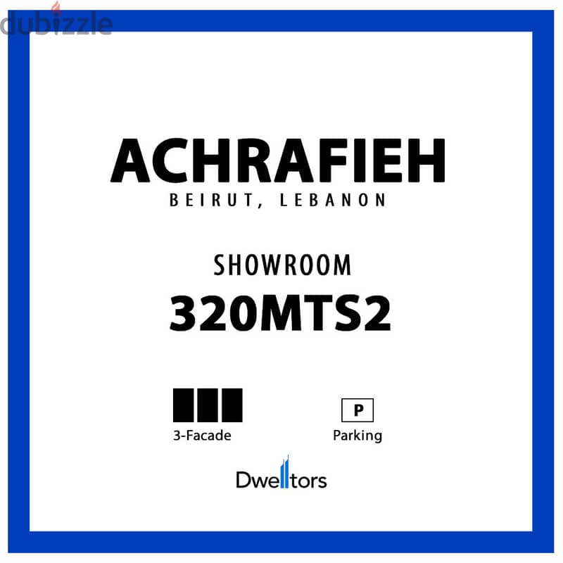 Showroom for rent in ACHRAFIEH - 320 MT2 - 3 Facade 0