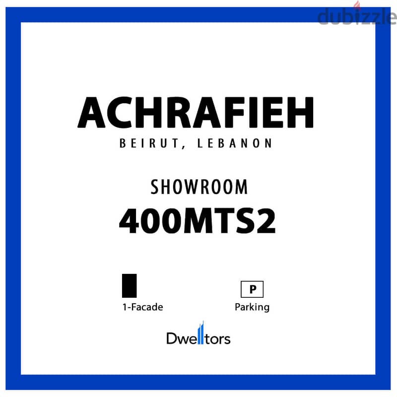 Showroom for rent in ACHRAFIEH - 400 MT2 - 1 Facade 0