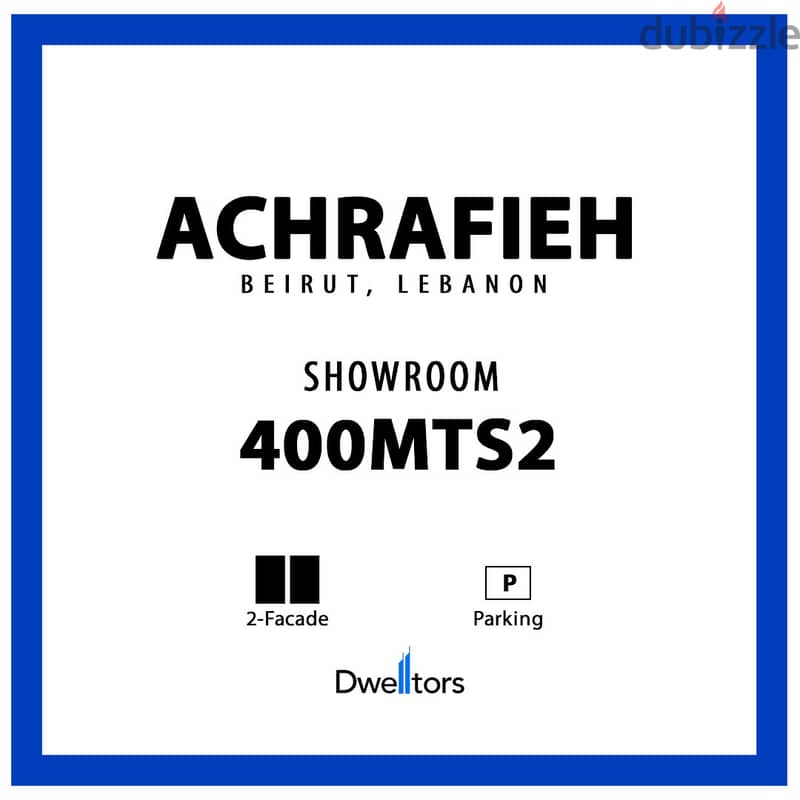 Showroom for rent in ACHRAFIEH - 400 MT2 - 1 Facade 0