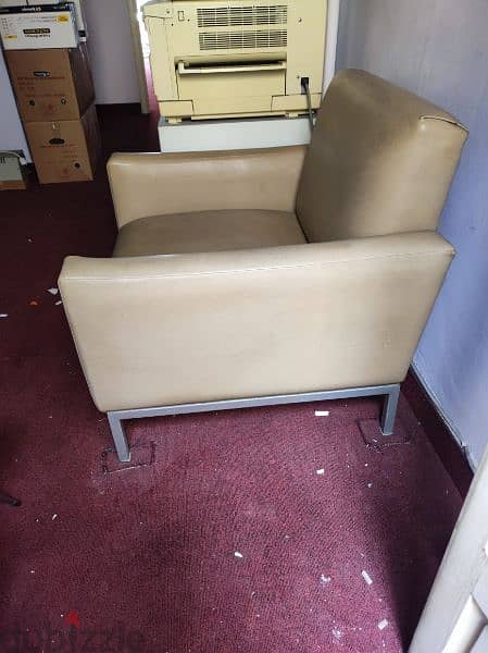 3 Leather Matching Chairs. 1