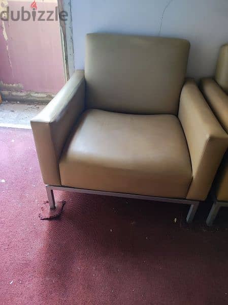 3 Leather Matching Chairs. 3