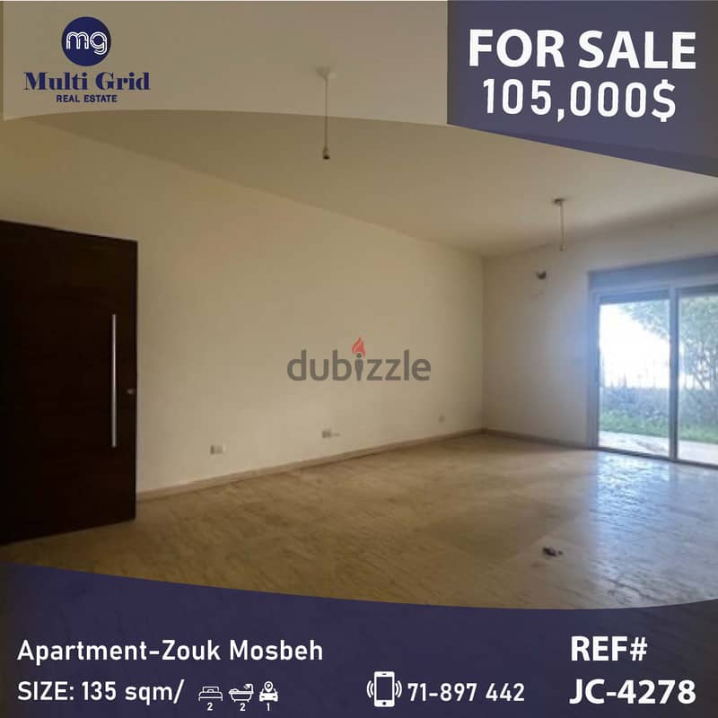 JC-4278 / Apartment for Sale in Zouk Mosbeh, شقة للبيع في ذوق مصبح 0