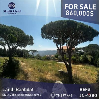 JC-4280 / Land for Sale in Baabdat. أرض للبيع في بعبدات