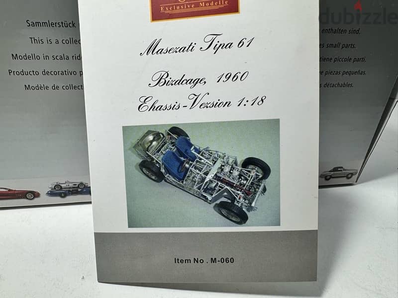 1/18 diecast FACTORY SEALED BOX CMC Maserati Bird Cage Masesati 0