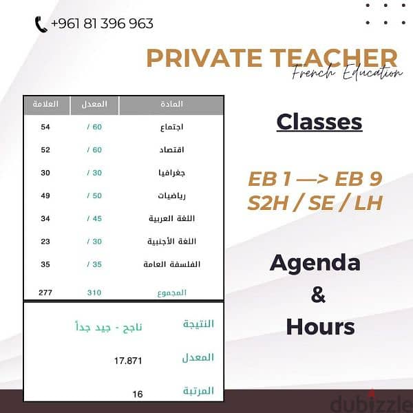 Private teacher ( French Education ) 0