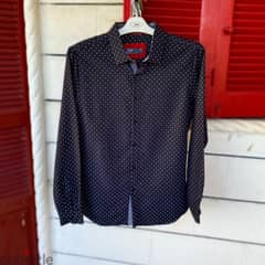 TQF Black & White Slim Fit Shirt.