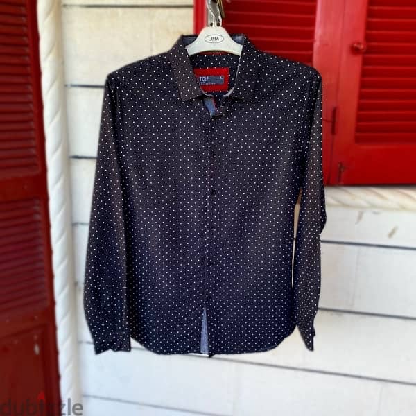 TQF Black & White Slim Fit Shirt. 0