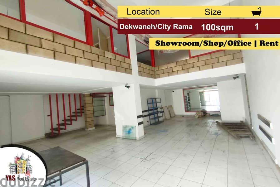 Dekwaneh/City rama 100m2 | Showroom for Rent | Two Floors | AA | 0