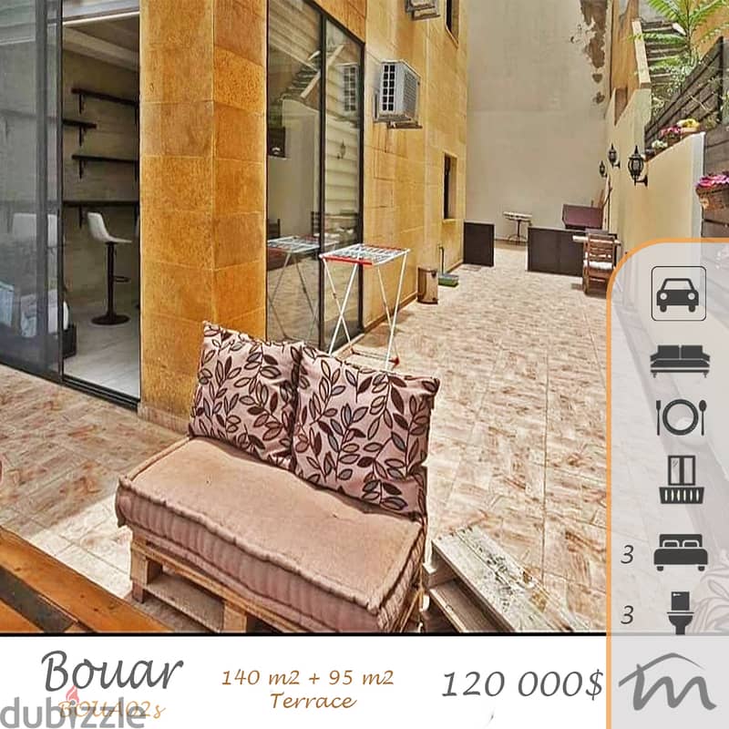 Bouar | Fully Decorated 140m² + 95m² Terrace | 3 Bedrooms | Open View 0