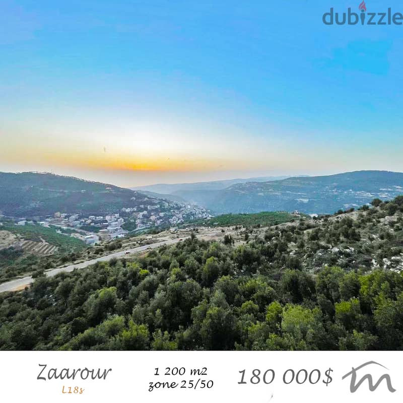 Zaarour | 1,200m² Land | Road Access | Panoramic Mountain & Sea View 0