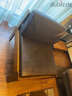 Office seating set brown leather excellent condition