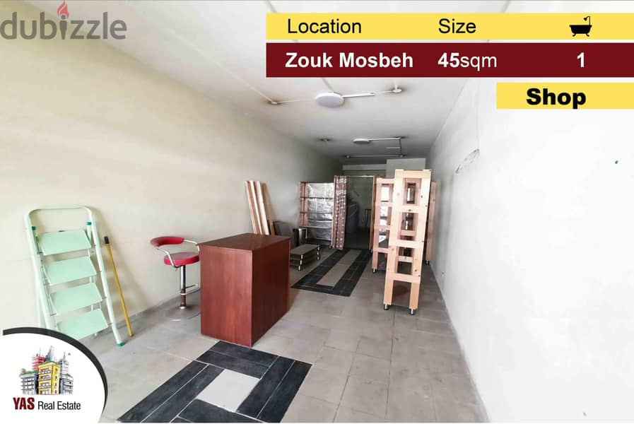 Zouk Mosbeh 45m2 | Shop | Well Maintained | Prime Location | CH | 0