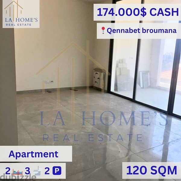 apartment for sale in qennabet broumanaشقة للبيع في قنابة برمانا 0