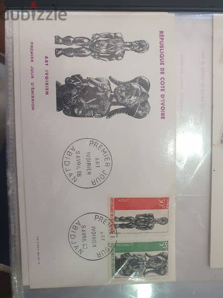 cote d'ivoire et senegal,timbres postal,premier jour d'emission 1966 0