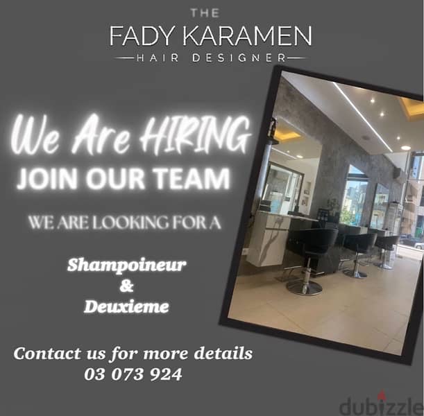 jobs in salon fady karamen hair designer jal el dib 0