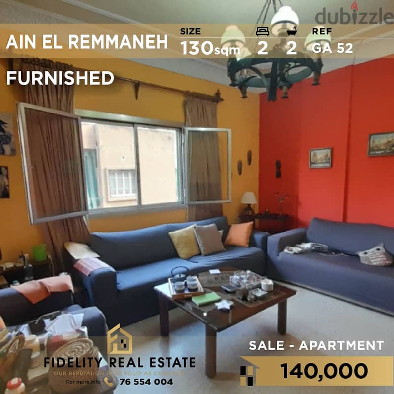 Apartment for sale in Ain el remmaneh GA52 - Furnished 0