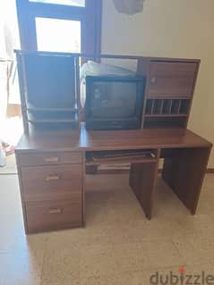 Desk with TV, both for 200 dollars 0