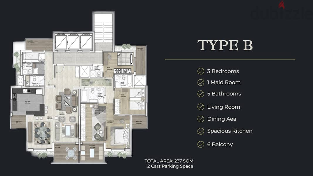 117 sqm & 237 sqm - Apartment For Sale in Rawche - شقة للبيع في الروش 5