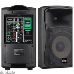 elite. portable speaker 8" with wireless microphone usb recording 0