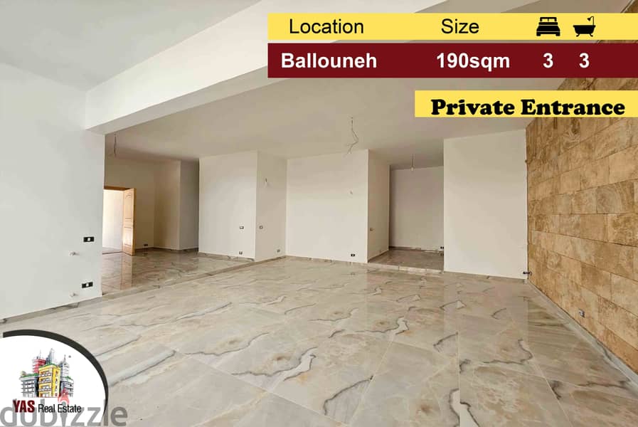 Ballouneh 190m2 | Private Entrance | Open View | TO | 0