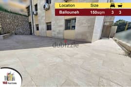 Ballouneh 150m2 | 100m2 Terrace | Well Maintained | TO |