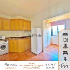 Hamra | Furnished/Equipped 1 Bedroom Apartment | Prime Location 0