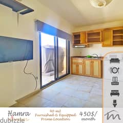 Hamra | Catchy Furnished/Equipped 1 Bedroom Apt | Prime Location 0