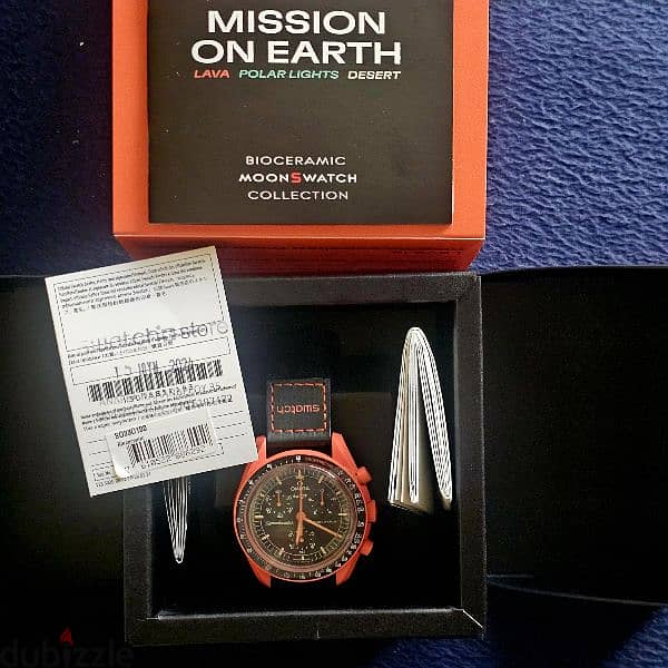 Swatch MISSION ON EARTH LAVA OMEGA (snoopy) Mission on the Moon Phase 2