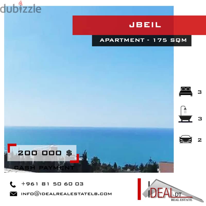 Prime Location ! Apartment for sale in jbeil 175 SQM REF#JH17123 0