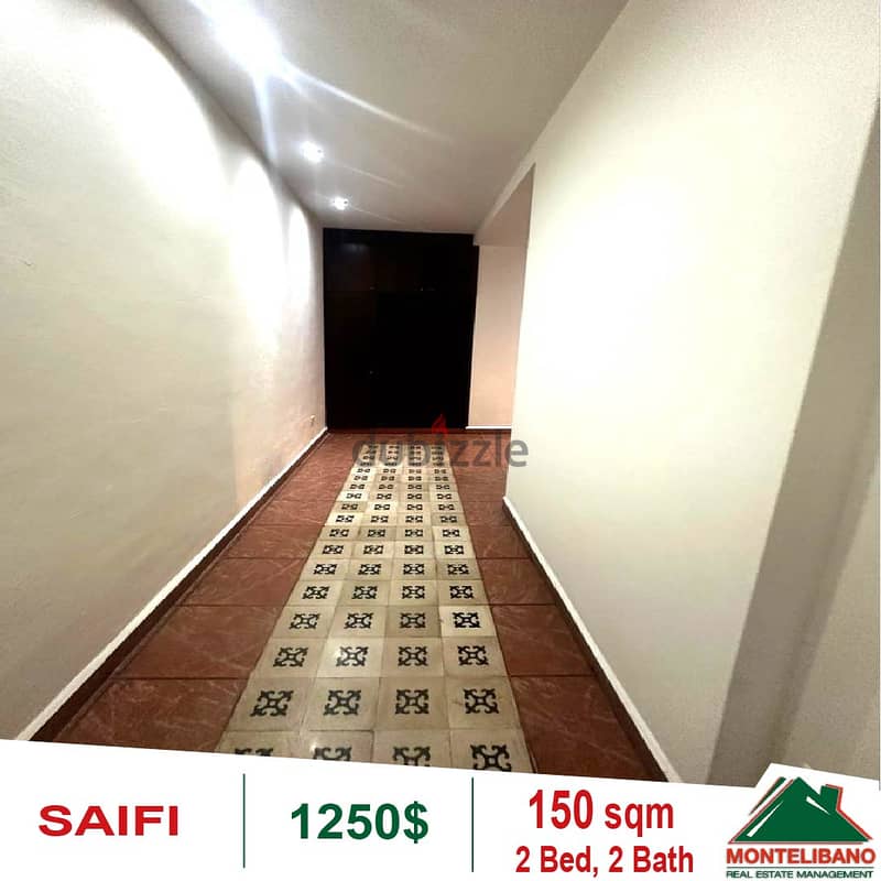 1250$!! Apartment for rent located in Saifi 1